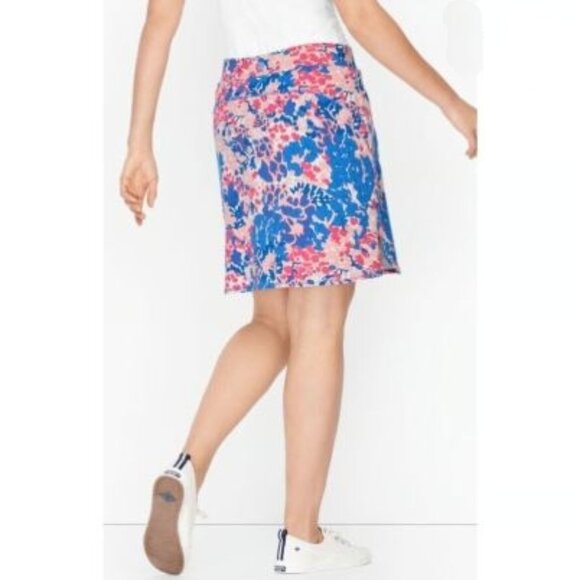 NWT T by Talbots Pink Blue Spring Garden Floral Stretch Skort - MP - Picture 10 of 11